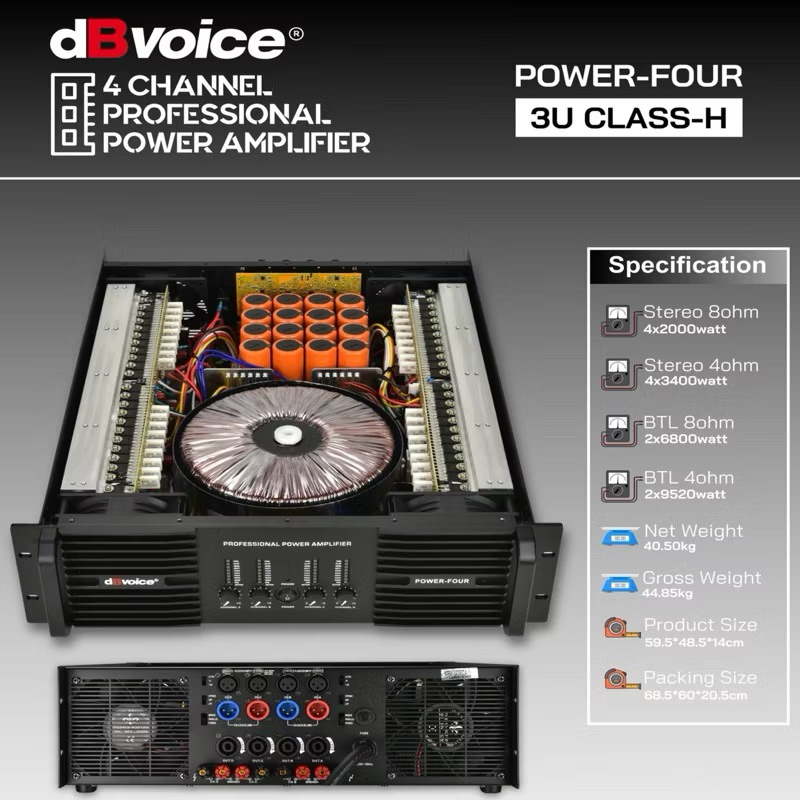 power amplifier dbvoice power four original 4 channel Db Voice Power Four Class H
