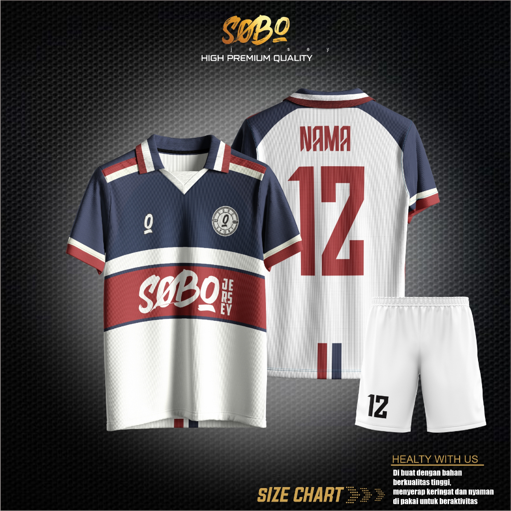 Jersey Retro | Jersey Futsal / Sepak Bola Printing Bebas Custom Design Free Name Set