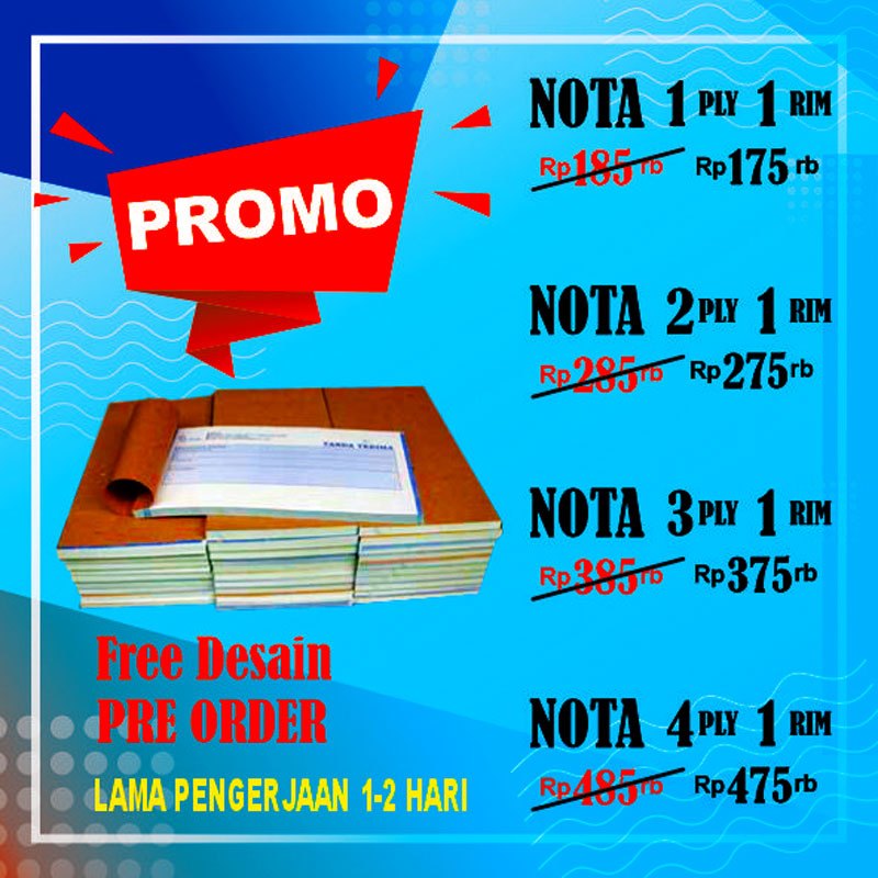 

Cetak Nota Ncr Custom 1ply(HVS)_2ply_3ply_4ply_1warna nota toko Surat jalan Kwitansi