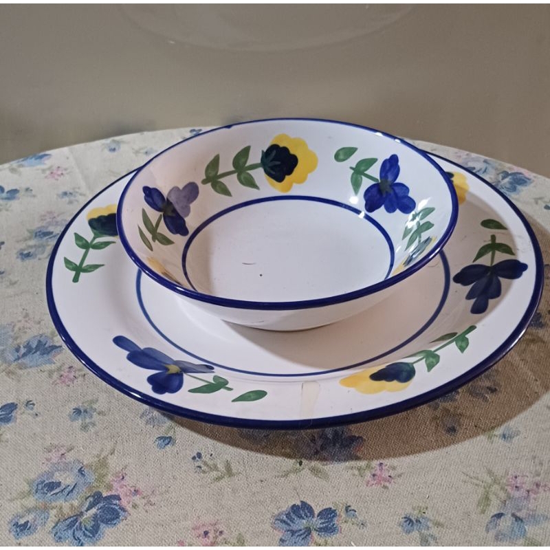 set keramik mangkok sup dan piring dan bonus 2 mug