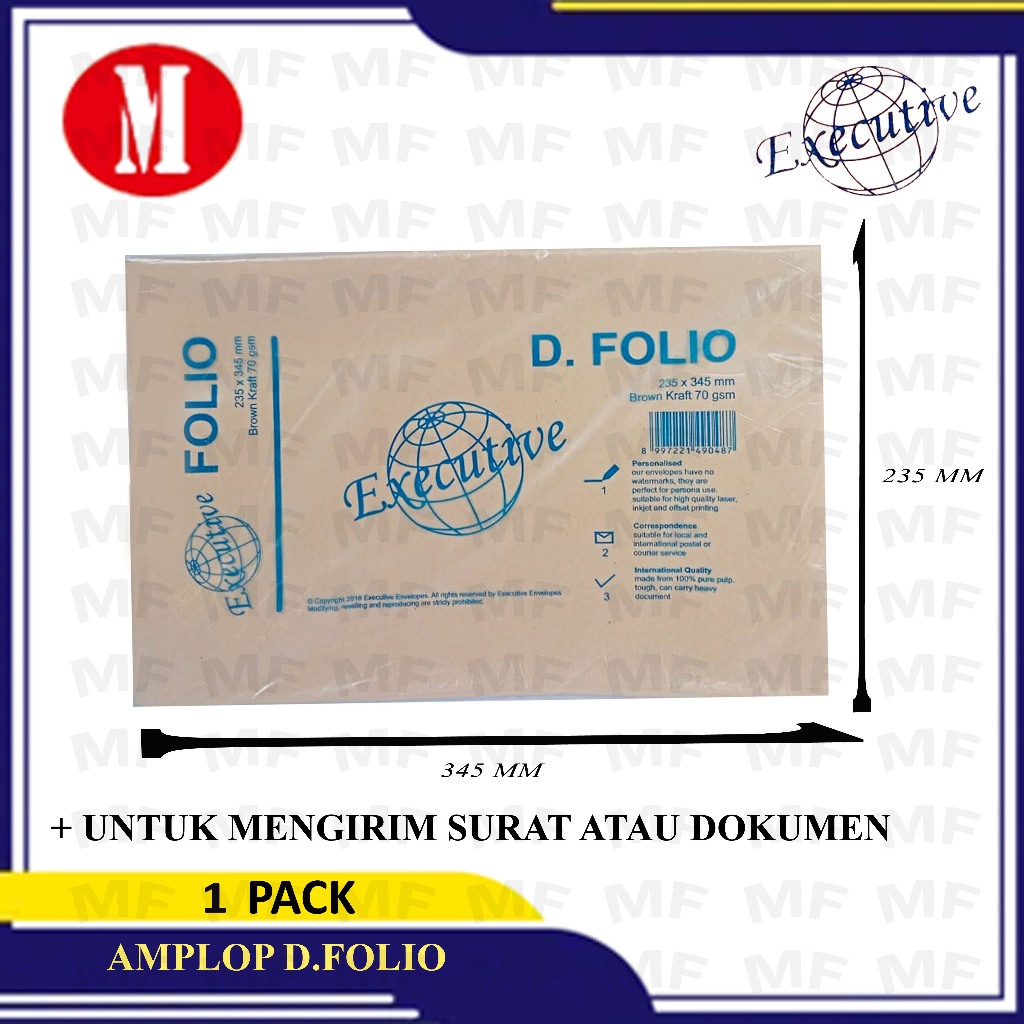 Amplop Coklat Folio 1 Pak