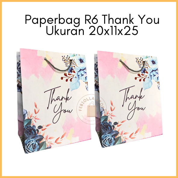 

PAPERBAG R6 THANK YOU AESTHETIC PINK UKURAN 20X11X25 TAS KADO BINGKISAN TAS SOVENIR GOODIEBAG PAPERBAG 4WARNA