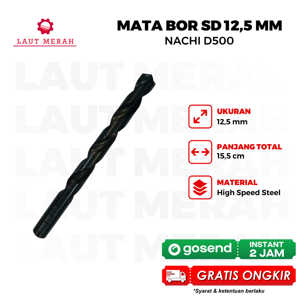 Nachi 12,5 mm Mata bor besi / baja ringan / kayu- Mata bor HSS nachi 12.5 mm