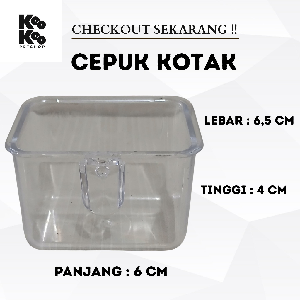 CEPUK KOTAK TEMPAT PAKAN MINUM BURUNG
