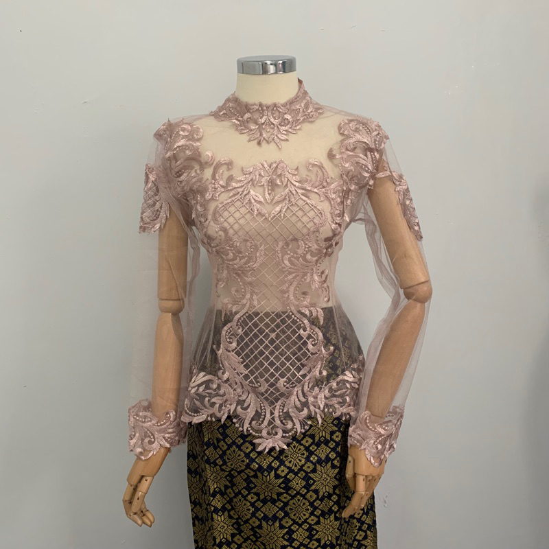 [READY] Kebaya Atasan Motif Elisab | Kebaya Wisuda Modern | Kebaya Gaun Pengantin | Wedding Dress