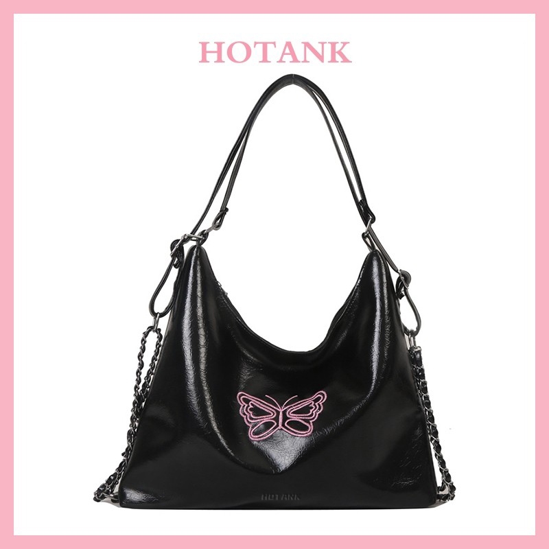 new product hotank tas bahu wanita rantai tas bahu kupu-kupu tas bahu genggam berkapasitas besar tas