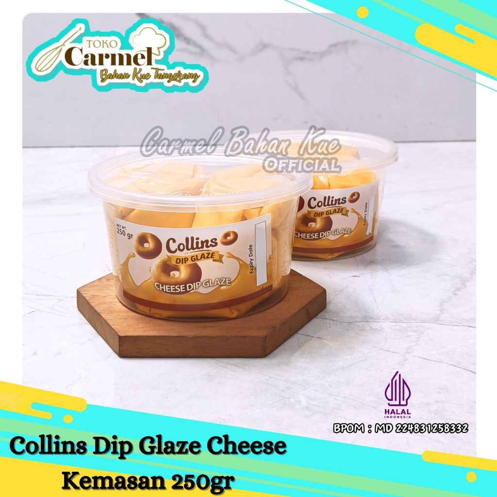 COLLINS DIP GLAZE 250GR REPACK Topping Dipping Glaze Donat Aneka Rasa FREE BUBBLE WRAP Tiramisu 250gr 3