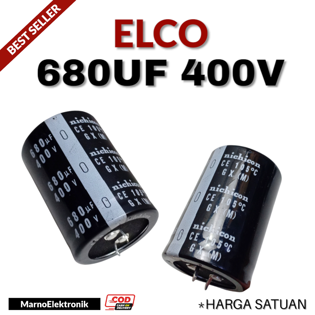 CAPASITOR KAPASITOR ELCO 680UF 400V 680UF400V ASLI ORIGINAL ORI