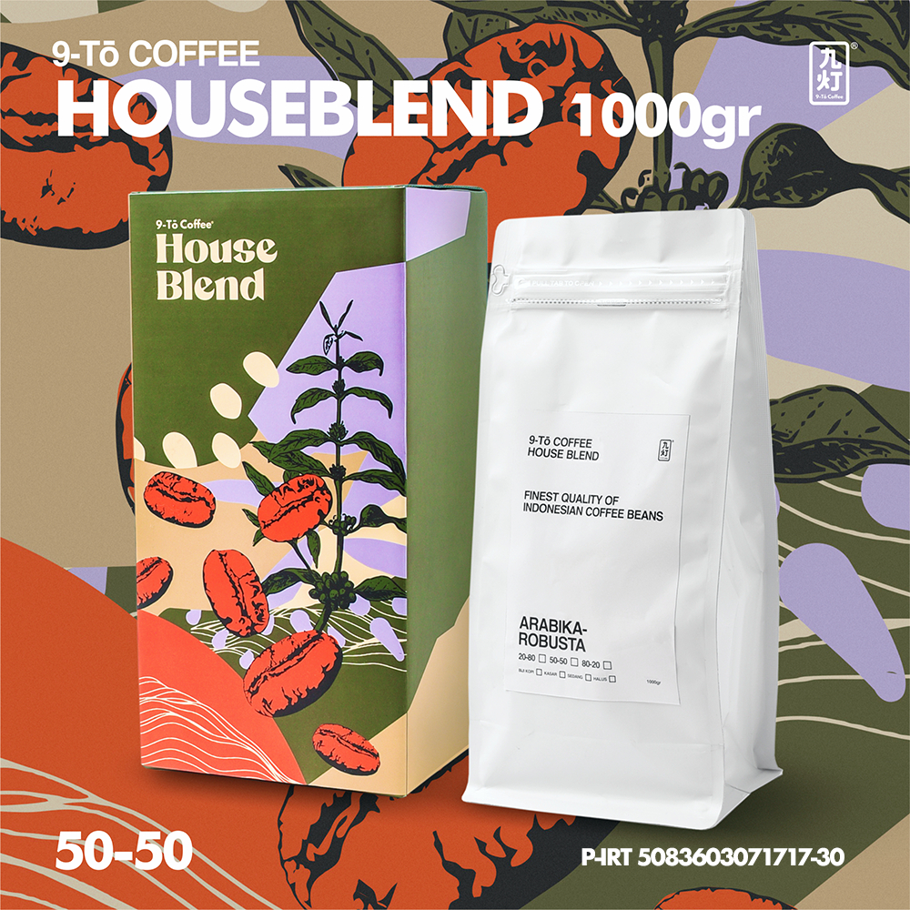 

9-To Coffee Houseblend Gold 50% Arabika 50% Robusta 1Kg Biji Kopi Indonesia