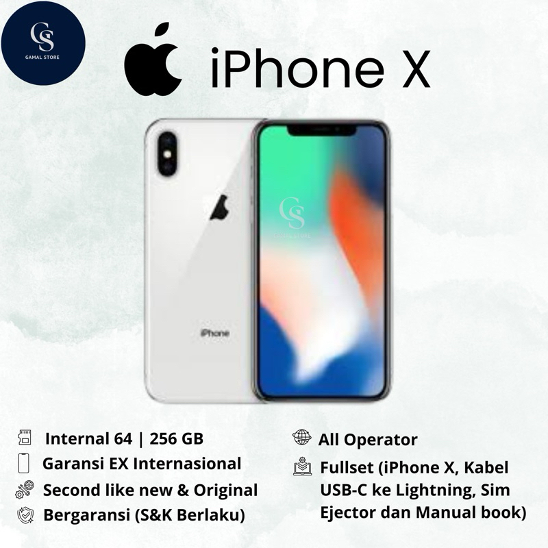 IPHONE X 64GB/256GB SECOND ORIGINAL 100% FULLSET MULUS