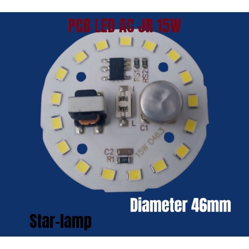 PCB LED AC JR 15W DIAMETER 46MM