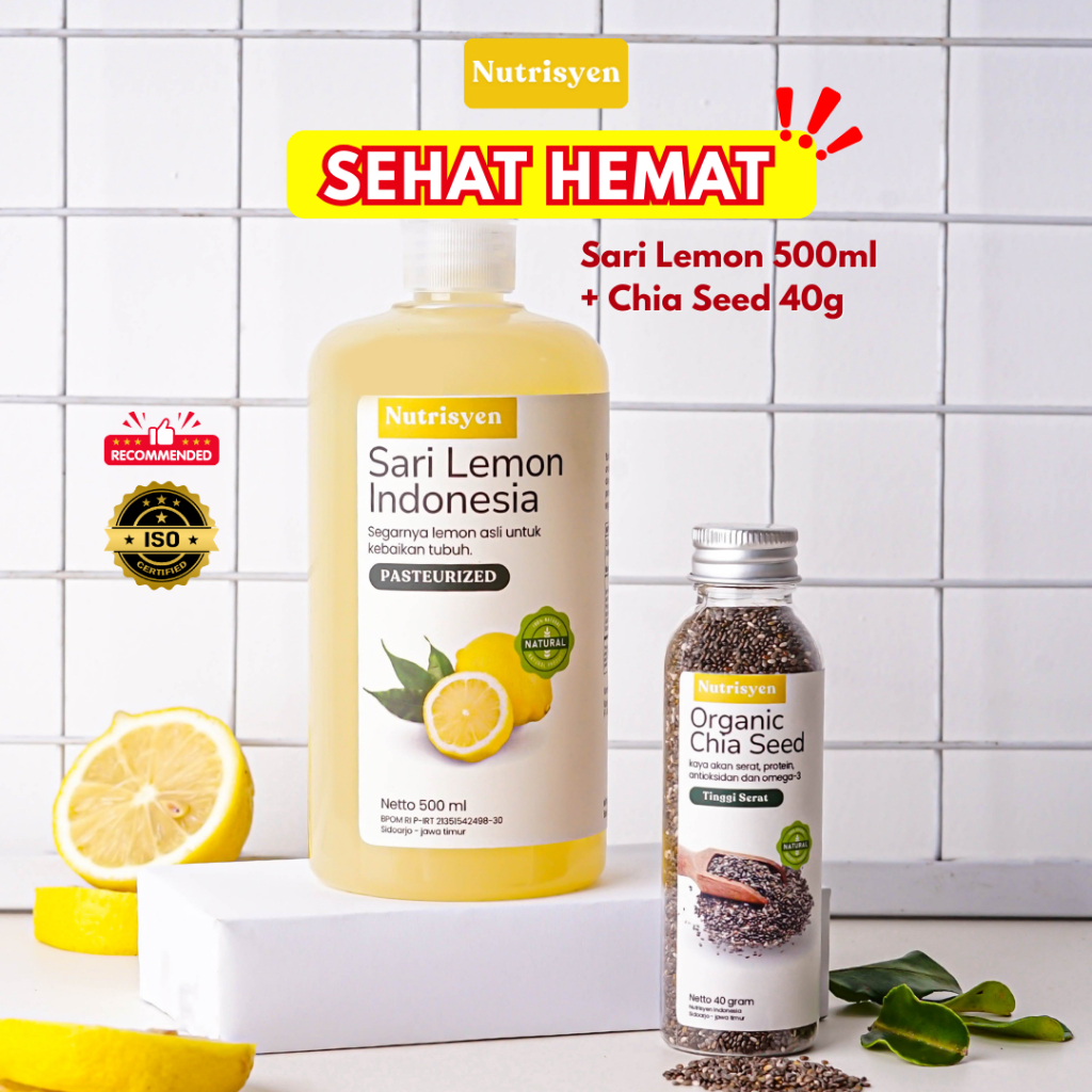 

Nutrisyen - SEHAT HEMAT Sari Lemon 500ml + Chia Seed 500ml Organik BUNDLING