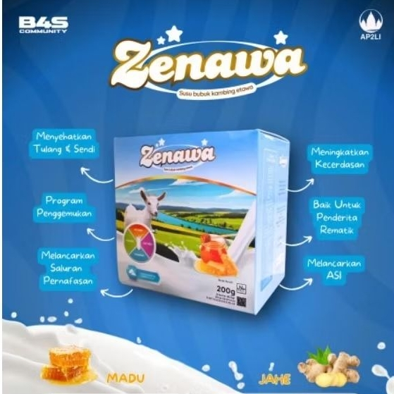 

Zenawa Susu Etawa + madu jahe / Susu Kambing I box isi 8 sachet original