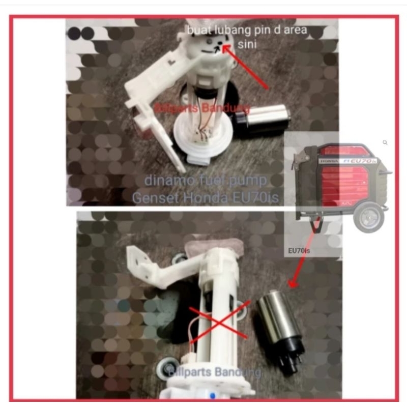 dinamo pompa bensin EU70is Honda EU70 is fuel pumpEU 70is genset EU 70 is FI generator motor saja