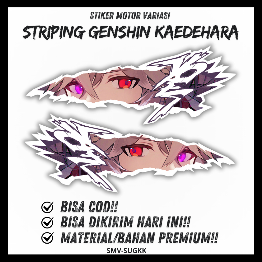 Stiker Striping Kaedehara Kazuha Sticker Genshin Impact Universal Kanan Kiri