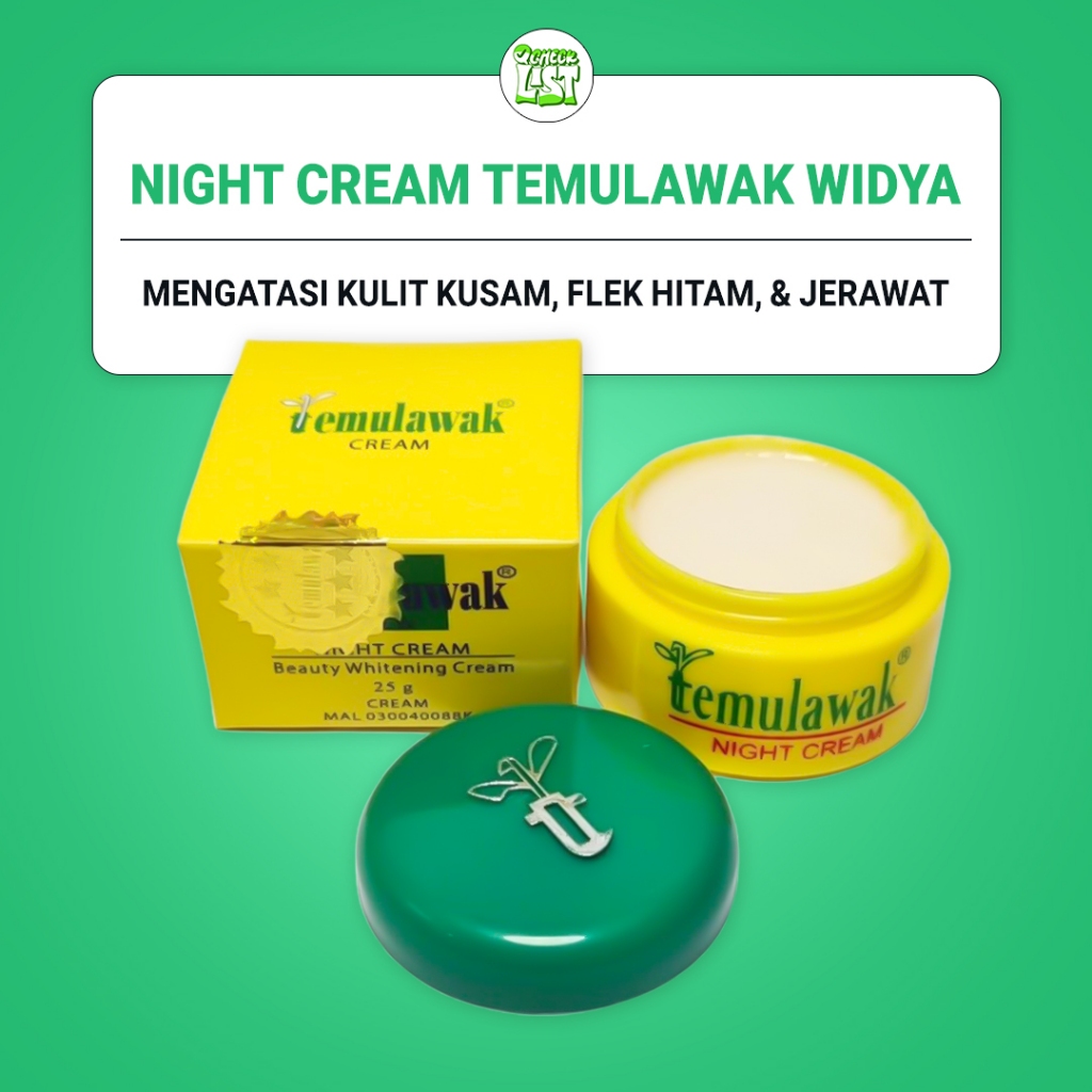 Cream Wajah Temulawak Original 25gr (Khusus Malam) + Krim Pemutih Wajah