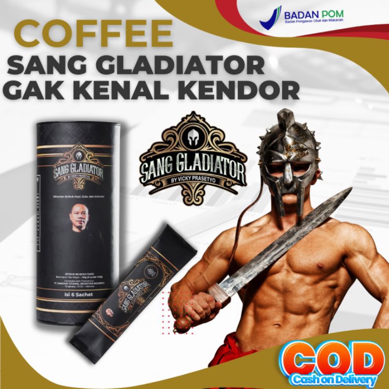 

Kopi Sang Gladiator kopi Stamina Kuat dan Tahan Lama Halal BPOM Isi 6 Sachet