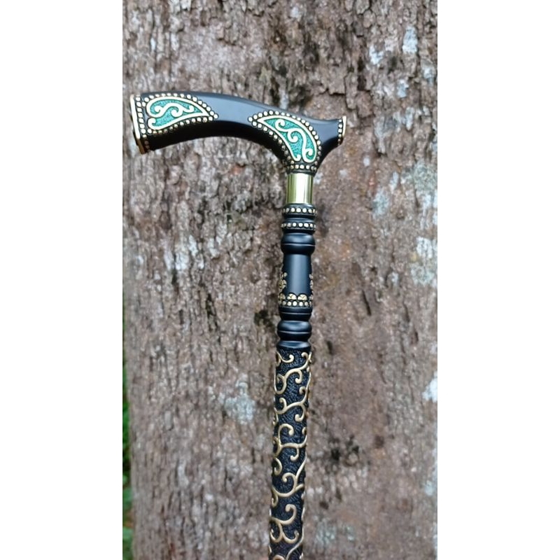 Tongkat Jalan Ukir/Tongkat Jalan Ukir Kayu Ulin/Tongkat Jalan Habaib Dan Ulama/Tongkat Jalan/Alat Ba