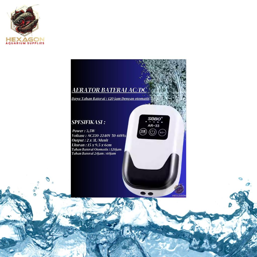 Aerator/Oksigen Baterai AC/DC SOBO