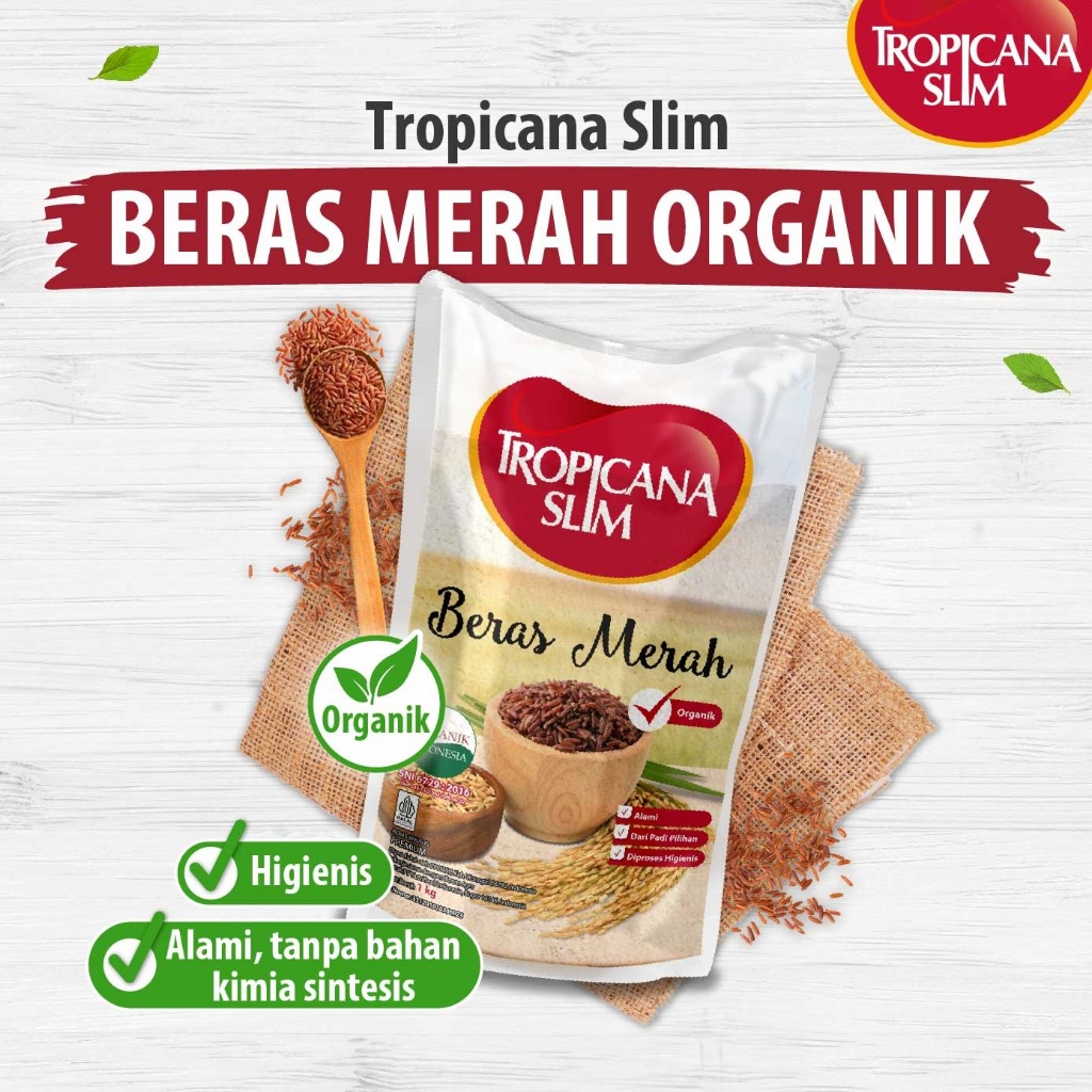 

RB TROPICANA SLIM Beras Merah Organik 1 kg - Beras Merah Pulen Tinggi Serat