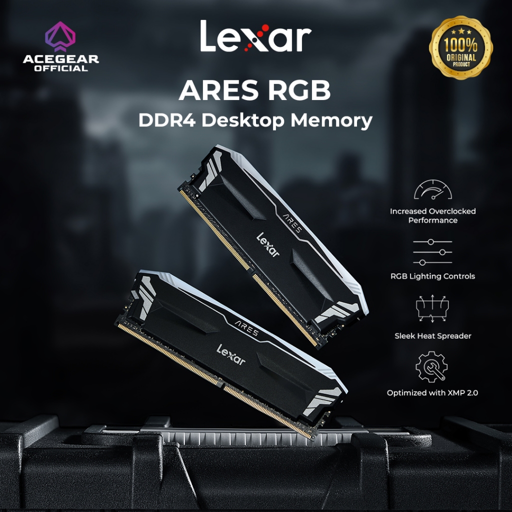 LEXAR ARES RGB BLACK DDR4 3600 CL18 2x8GB