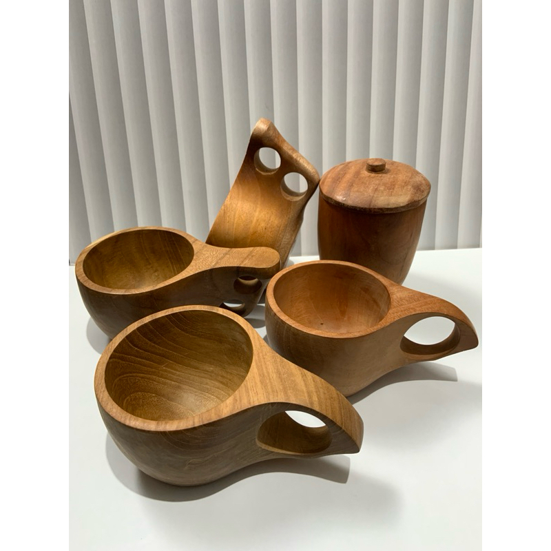 Gelas Kayu Finishing Natural Food Grade