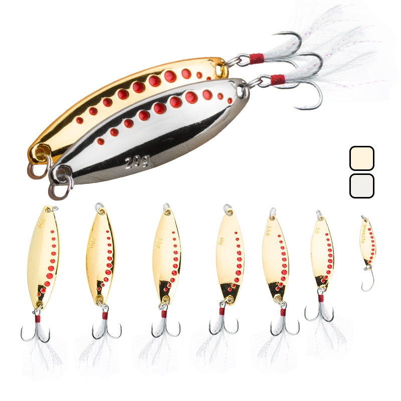 1PC Fishing Spoon Lures 2.5-25g Umpan Mancing Sinking Micro Jig Umpan Casting Fishing Lures