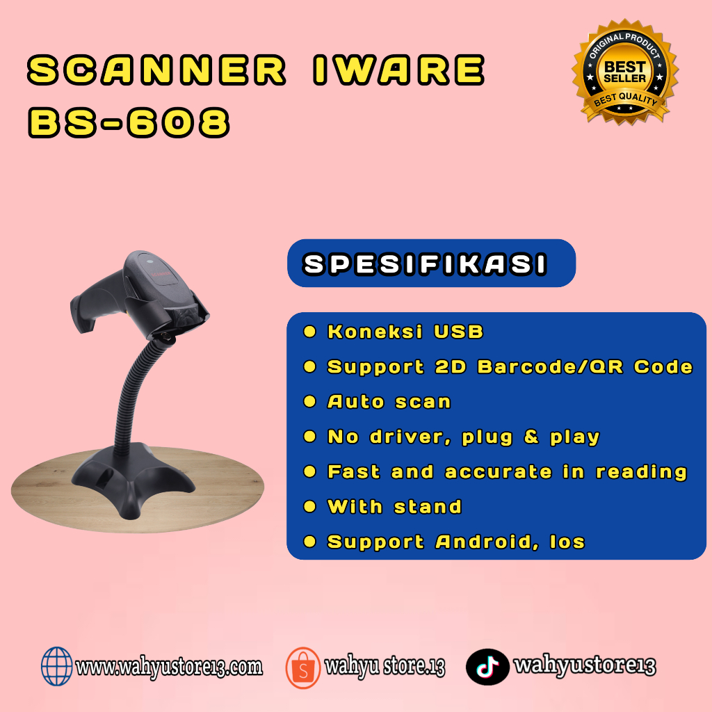 Scanner 2D iware BS-608 Android Ios Stand