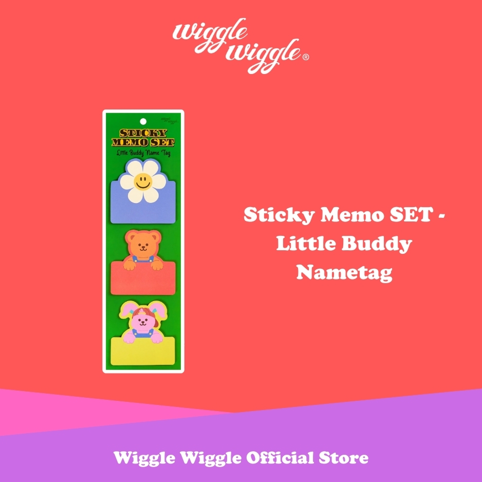 

Wiggle Wiggle Sticky Memo SET - Little Buddy Nametag Post It Sticky Notes