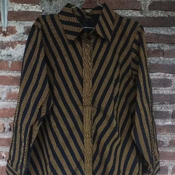 kemeja wanita lurik oversize