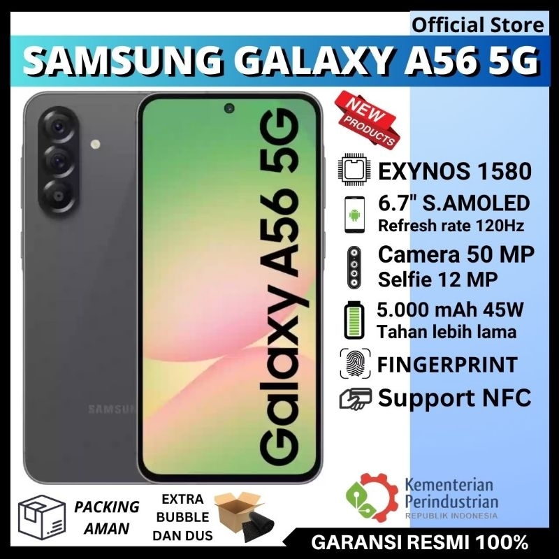 SAMSUNG GALAXY A56 5G 12/256 GB - SAMSUNG GALAXY A56 5G 8/256 GB GARANSI RESMI