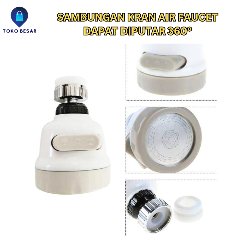 Sambungan Kran Air Wastafel Plastik On Off 360 Derajat