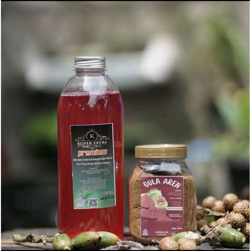 

kuper extra premium 1000ml dan 1 toples gula aren semut organik
