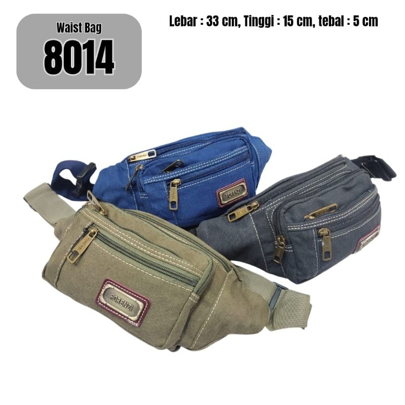 Tas Pinggang 8014 Kanvas Forenzi Original Tas Pinggang Pria