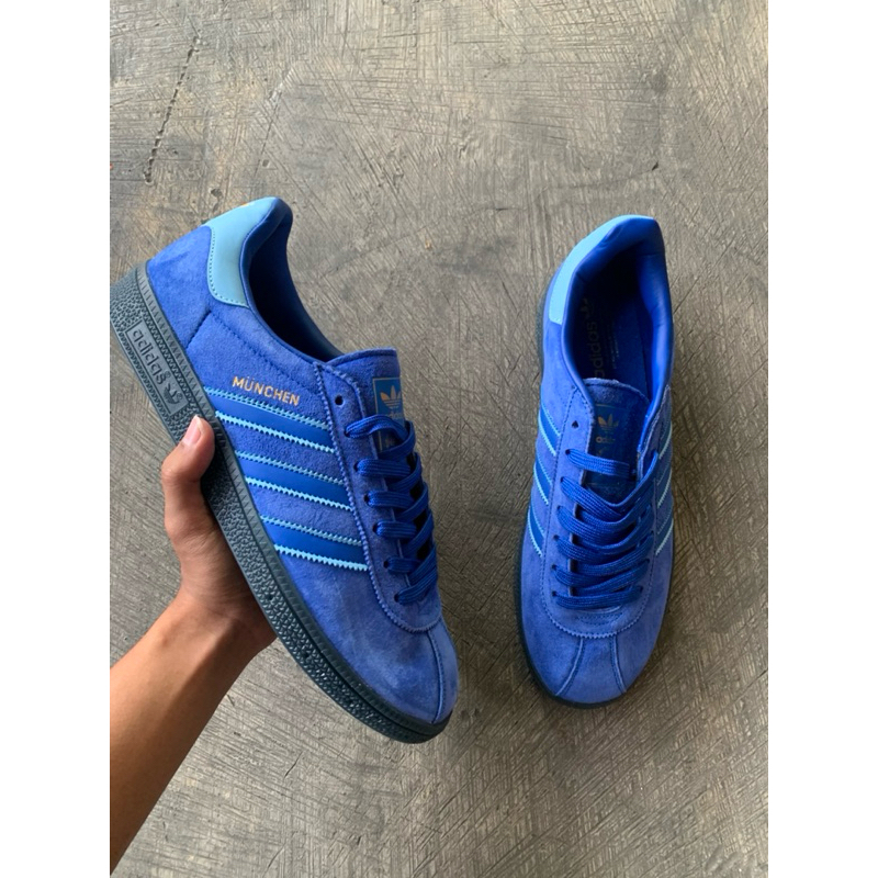 Sepatu SNEAKERS ADIDAS MUNCHEN BLUE PREMIUM QUALITY