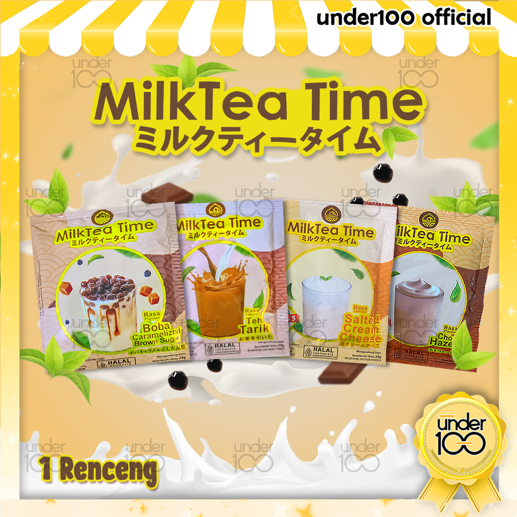 

❤ Under100 ❤ MilkTea Time Minuman Serbuk Instan Sachet 1 Ranceng | Teh Tarik | Choco Hazelnut | Salted Cream Cheese | Boba Caramelized | HALAL BPOM