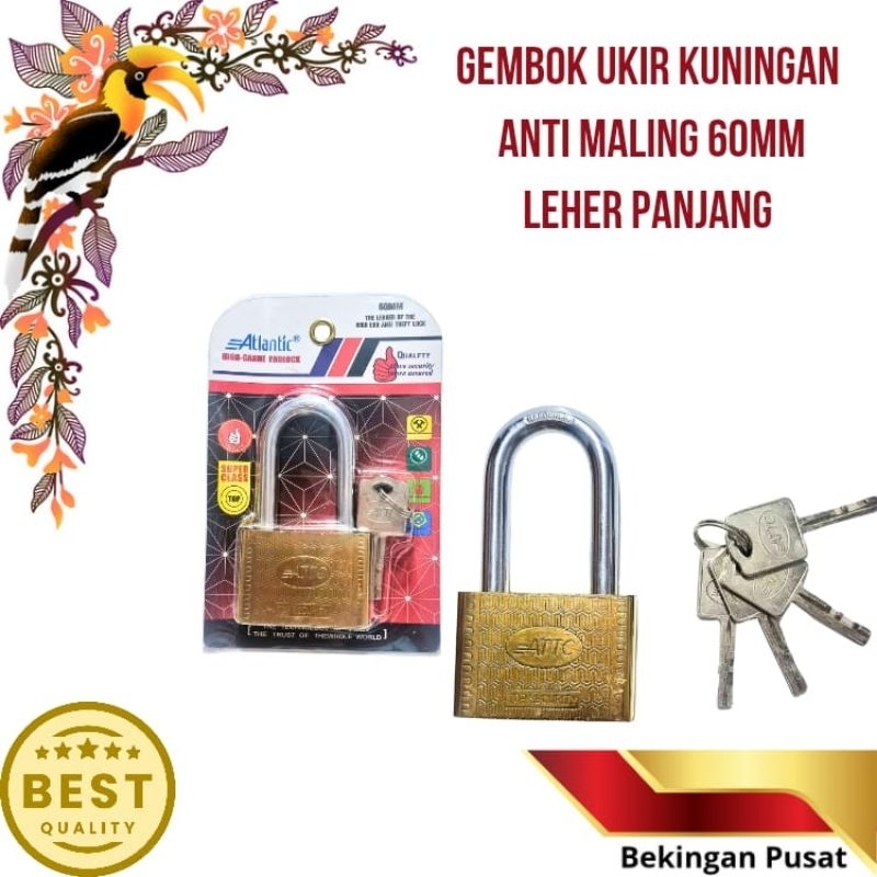 Gembok Anti Maling/Gembok Baja Kuningan 60mm panjang