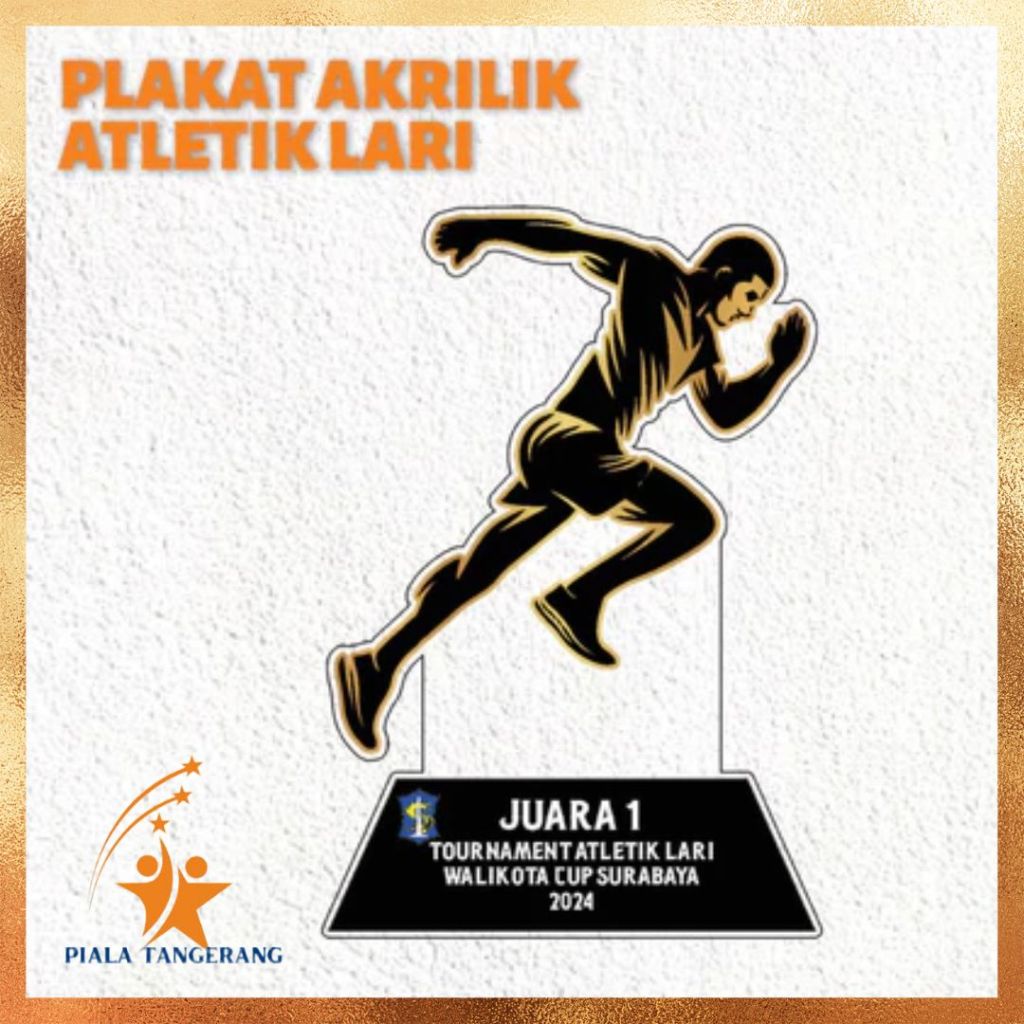 Piala Lomba Lari Piala Lomba Atletik Plakat Lari Plakat Lomba Lari Akrilik Custom