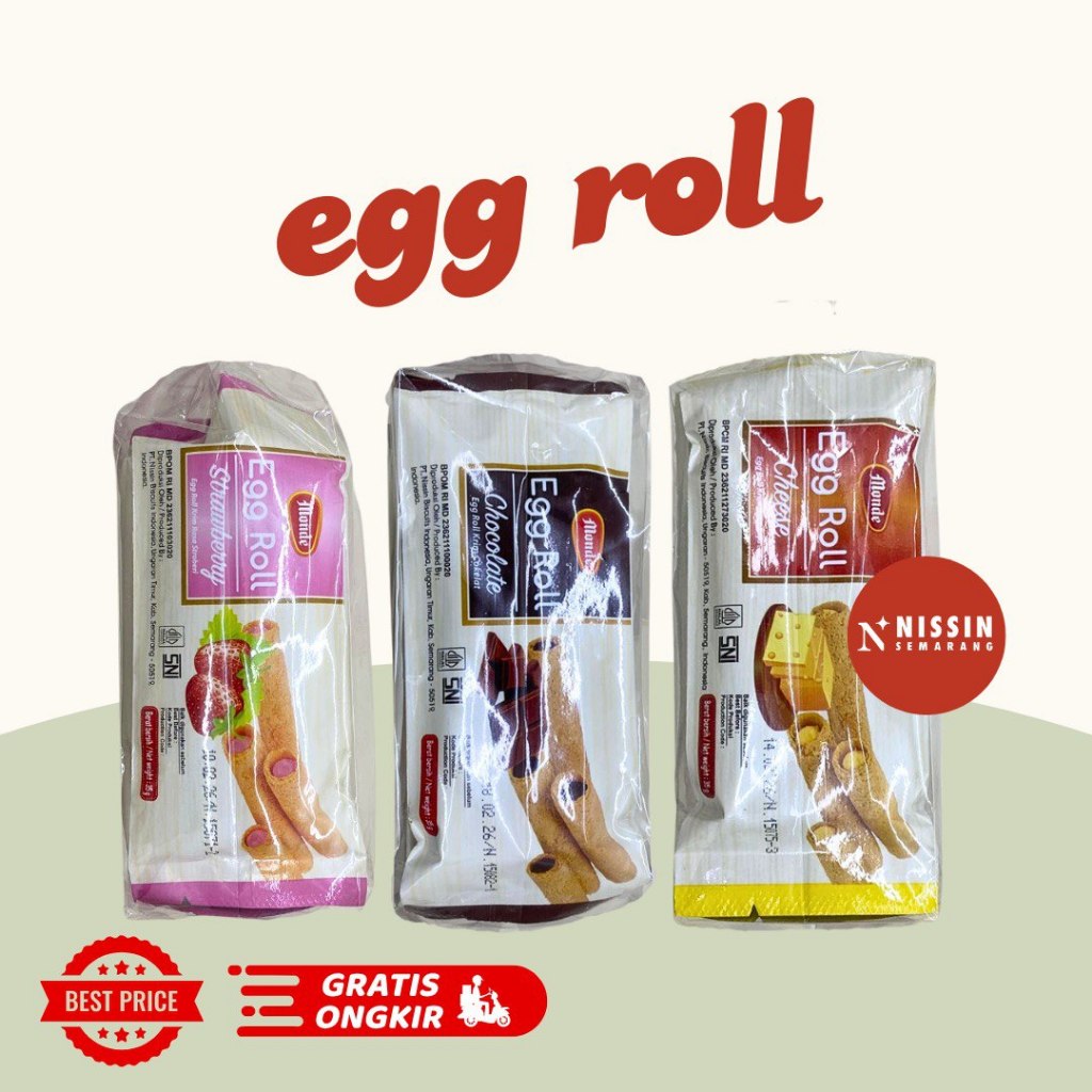 

MONDE EGG ROLL STICK 35 gram ISI 10 PCS ALL VARIAN EGG ROLL COKLAT STRAWBERRY KEJU