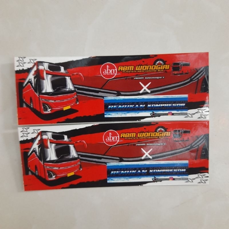 2 pcs Original Sticker Bus Stiker Bis ABM Wonogiri X Remukan Kompresor