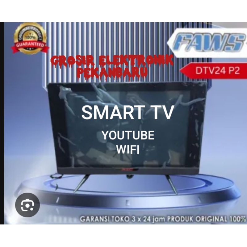 TV 24 INCI FAWS SMART TV YOUTUBE WIFI DAN DIGITAL TV DVBT/T2
