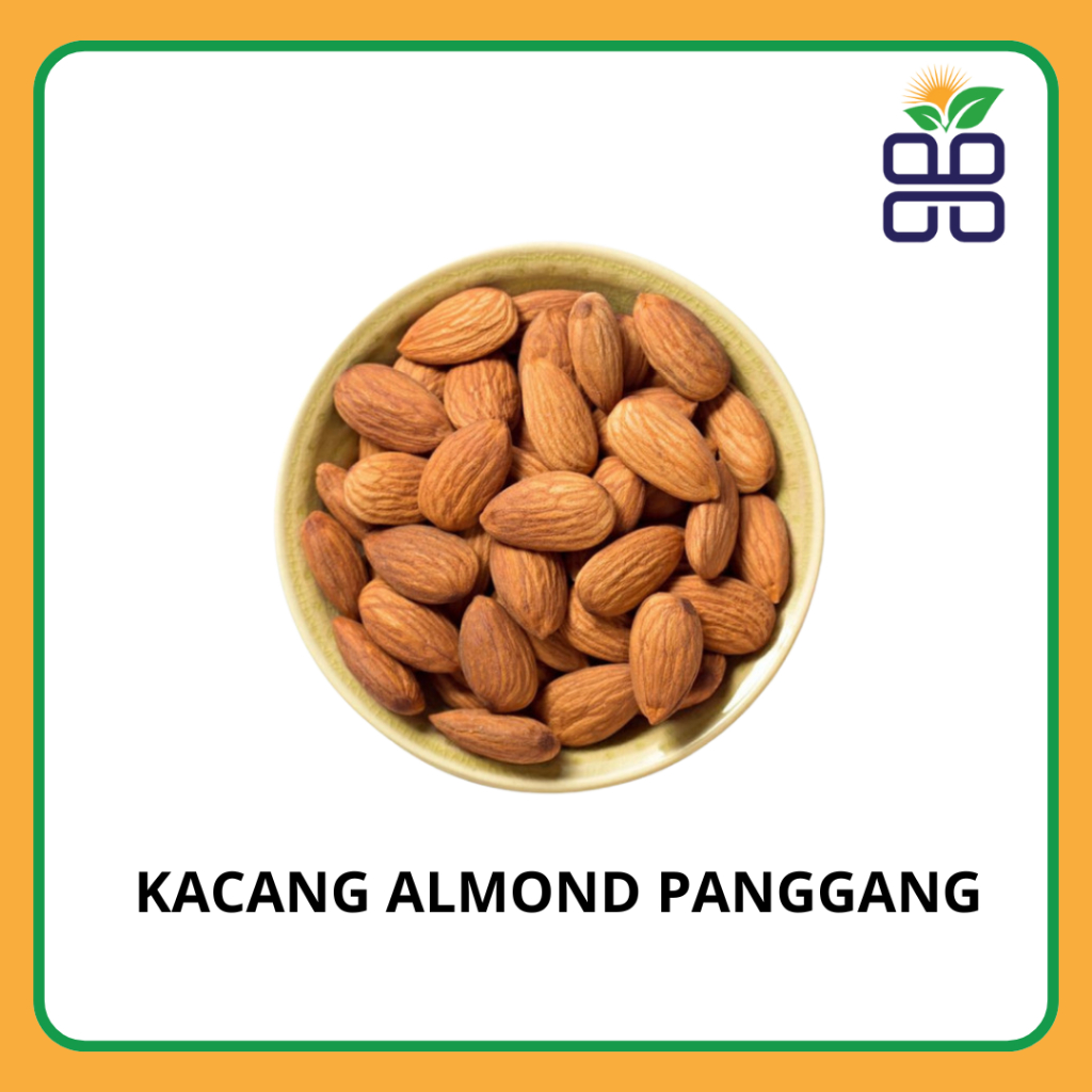 kacang almond panggang siap makan 1kg - kacang almond premium