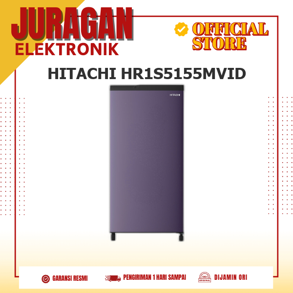 HITACHI HR1S5155MVID KULKAS 1 PINTU INVERTER 151L ROYAL VIOLET HR1S5155MVID HR1S5155