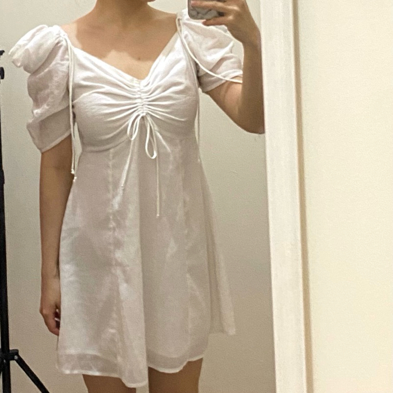 dress pantai preloved dress putih wanita