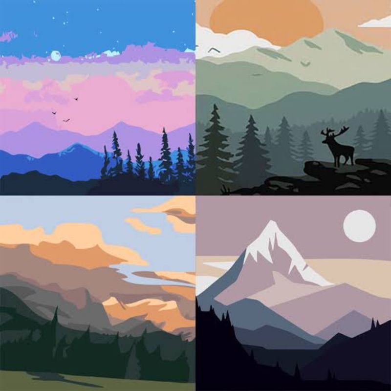 

Paint by numbers kit 20x20cm Digital Aestetik Canvas