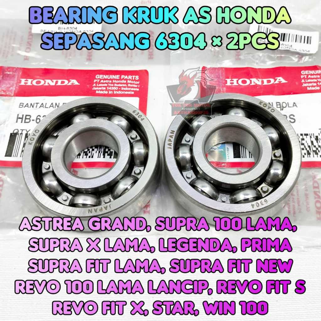 Bearing Kruk As Motor Honda Astrea Grand , Supra X 100 ,Supra 100 Lama ,Supra Fit New , Supra Fit La