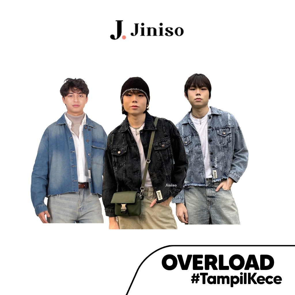 JINISO - Denim Pria Oversize Jaket Jeans