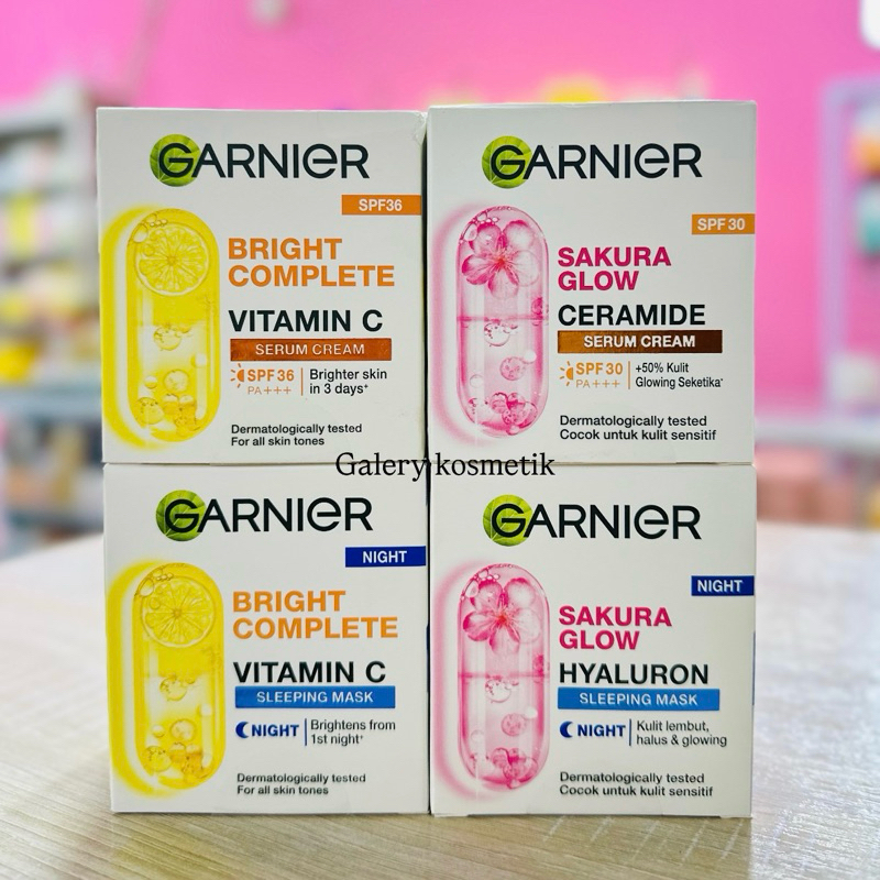 Garnier Bright Complete vitamin C Serum Cream 50ml /Garnier Sakura  Glow