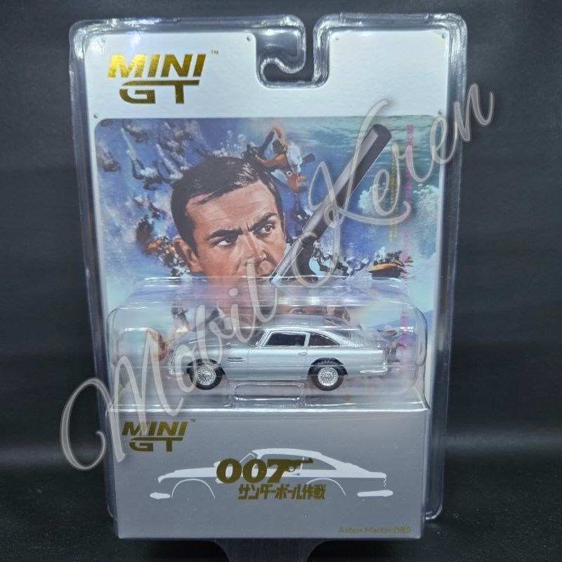 Diecast Mini GT 007 James Bond Thunderball Aston Martin Japanese Version silver ban karet