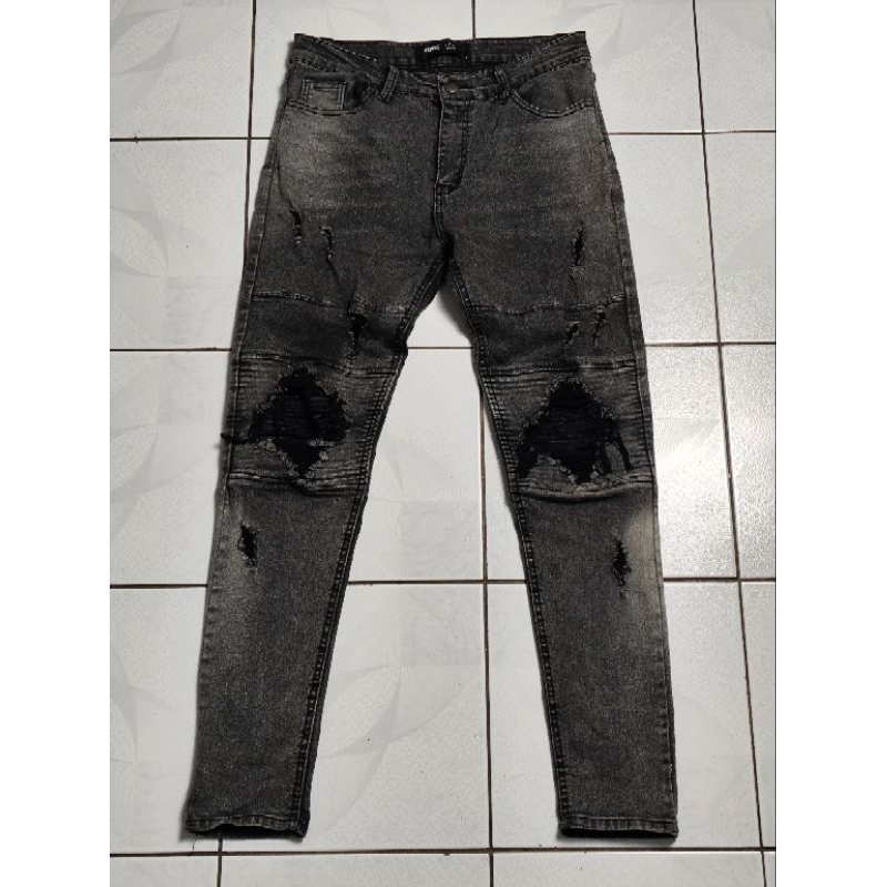 Uprise Denim Biker Grey Jeans